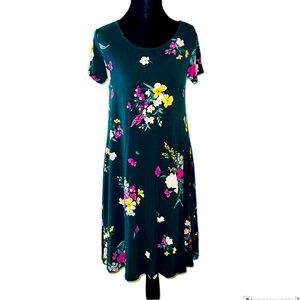 Old Navy Green Pink Floral Midi Sundress
